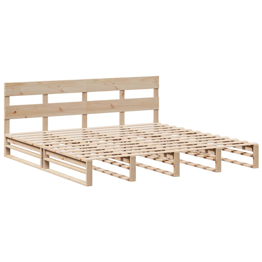 Letto Senza Materasso 200x200 Cm In Legno Massello Di Pino - Image 3