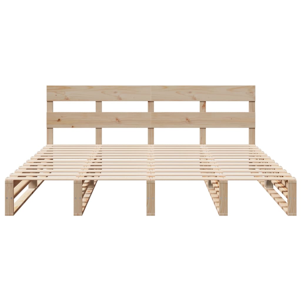 Letto Senza Materasso 200x200 Cm In Legno Massello Di Pino - Image 6