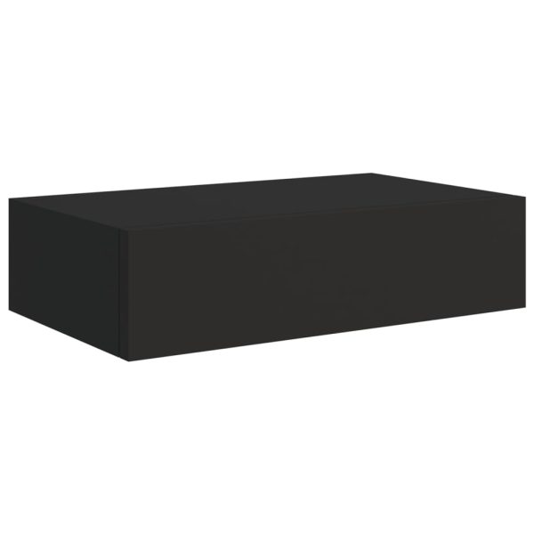 Scaffali Con Cassetti Da Parete 2 Pz Neri 40x23,5x10 Cm Mdf - Image 4