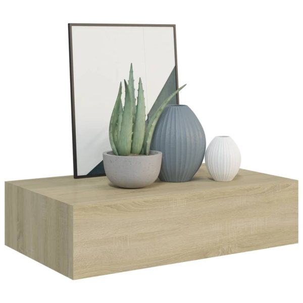 Scaffali Con Cassetti Da Parete 2 Pz Rovere 40x23,5x10 Cm Mdf - Image 3