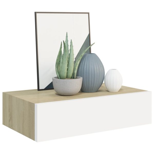 Scaffali Con Cassetti 2 Pz Rovere E Bianco 40x23,5x10 Cm In Mdf - Image 3