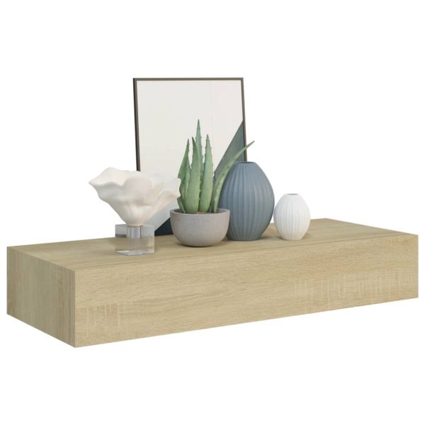 Scaffale Con Cassetti Da Parete Rovere 60x23,5x10 Cm In Mdf - Image 3