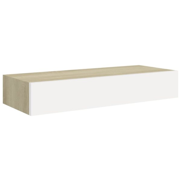 Scaffali Con Cassetti 2 Pz Rovere E Bianco 60x23,5x10 Cm In Mdf - Image 4