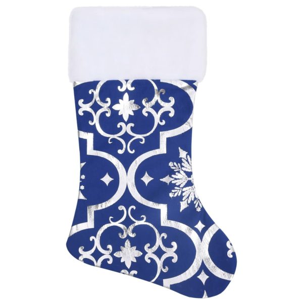 Gonna Albero Natale Raffinata Con Calza Blu In Tessuto 90 cm - Image 4