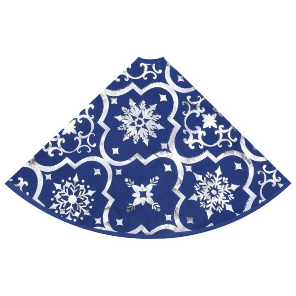 Gonna Albero Natale Raffinata Con Calza Blu In Tessuto 90 cm - Image 5