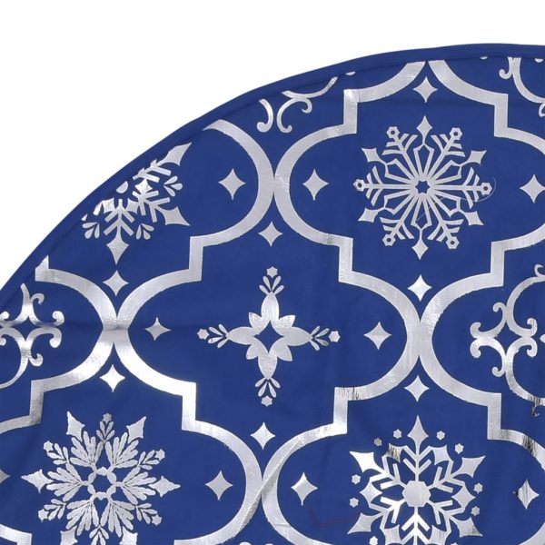 Gonna Albero Natale Raffinata Con Calza Blu In Tessuto 90 cm - Image 6