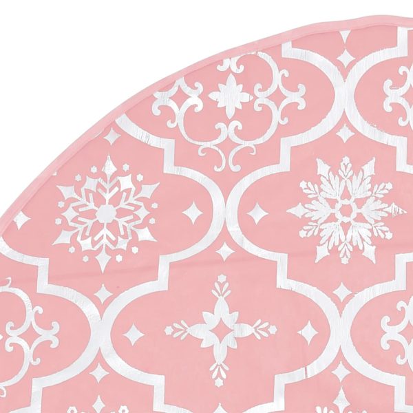Gonna Albero Natale Raffinata Con Calza Rosa Tessuto 122 cm - Image 6
