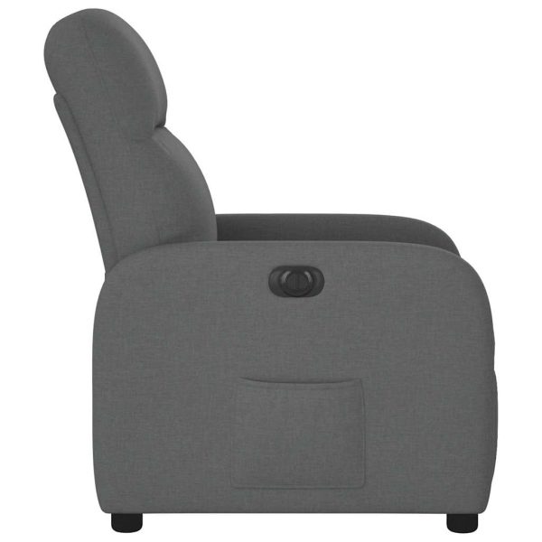 Poltrona Elettrica Reclinabile Grigio Scuro In Tessuto - Image 6