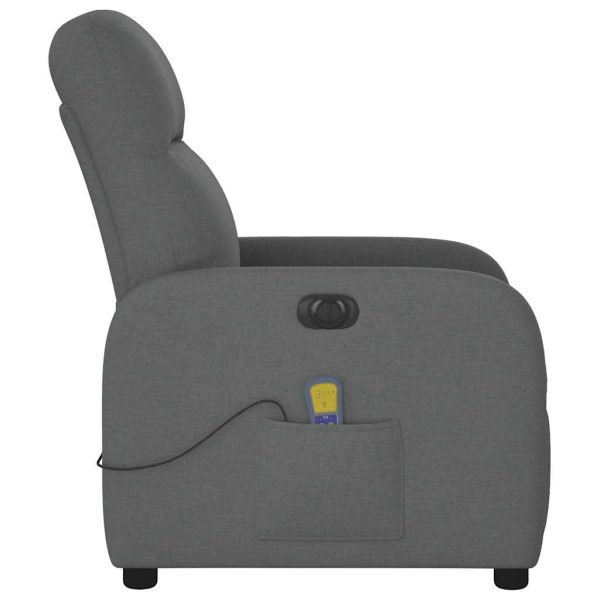 Poltrona Reclinabile Massaggio Elettrica Grigio Scuro Tessuto - Image 6