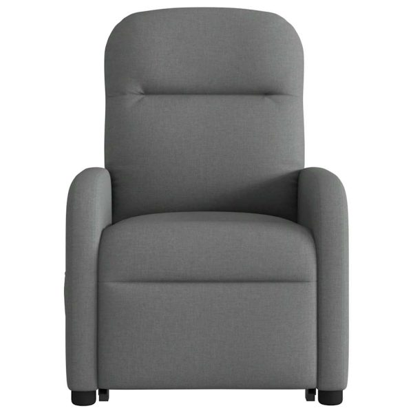 Poltrona Alzapersona Massaggi Reclinabile Grigio Scuro Tessuto - Image 5