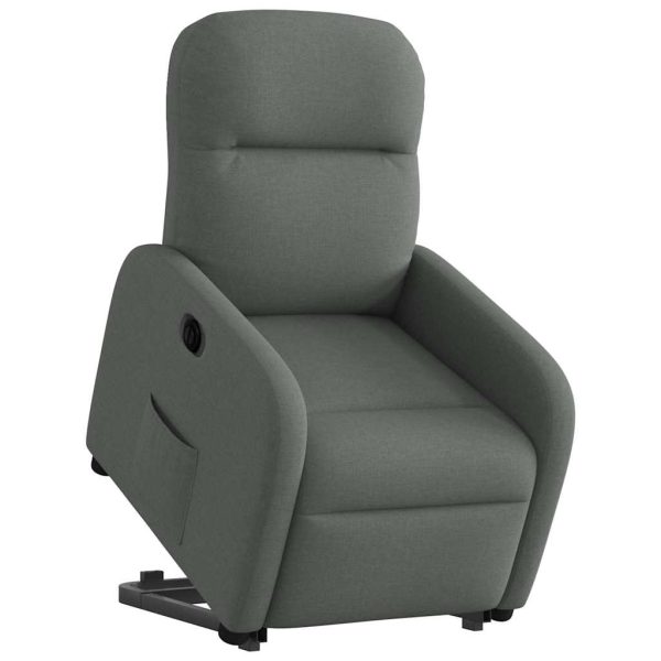 Poltrona Alzapersona Reclinabile Elettrica Grigio Scuro Tessuto - Image 3