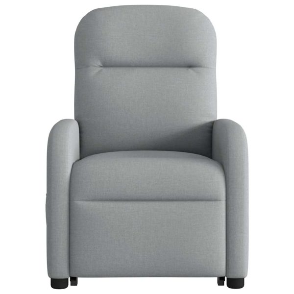 Poltrona Alzapersona Massaggi Elettrica Grigio Chiaro Tessuto - Image 5