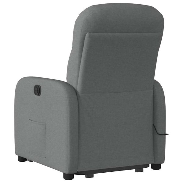 Poltrona Alzapersona Massaggi Elettrica Grigio Scuro Tessuto - Image 6