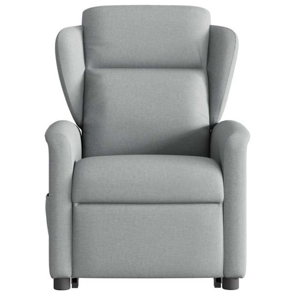 Poltrona Alzapersona Massaggi Elettrica Grigio Chiaro Tessuto - Image 5