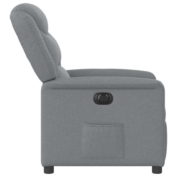 Poltrona Elettrica Reclinabile Grigio Chiaro In Tessuto - Image 6