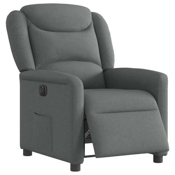 Poltrona Elettrica Reclinabile Grigio Scuro In Tessuto - Image 3