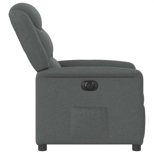 Poltrona Elettrica Reclinabile Grigio Scuro In Tessuto - Image 6