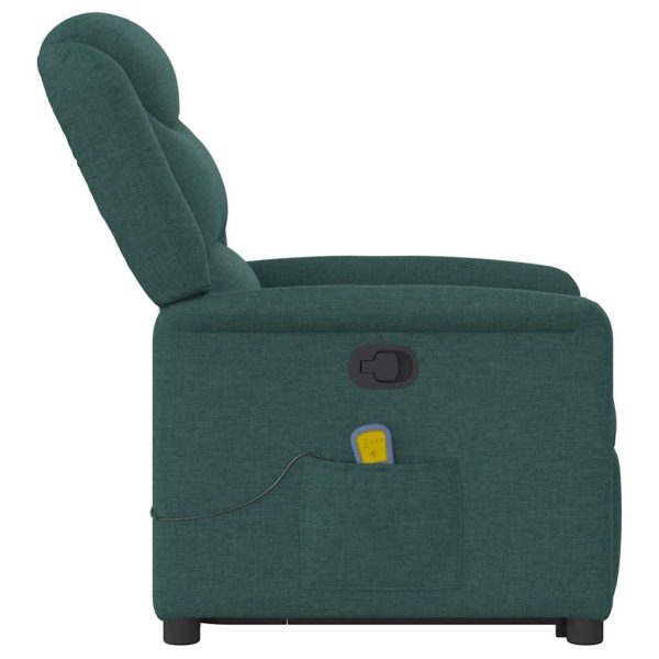 Poltrona Alzapersona Massaggiante Verde Scuro In Tessuto - Image 6