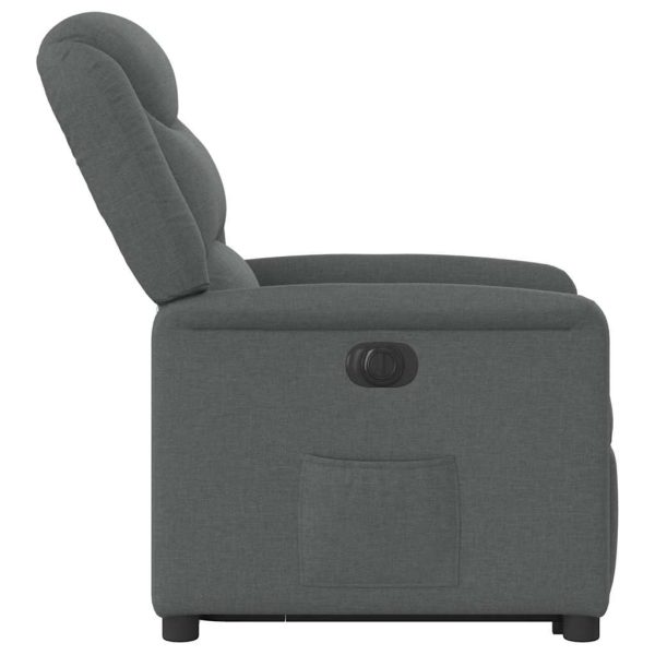 Poltrona Alzapersona Reclinabile Elettrica Grigio Scuro Tessuto - Image 6