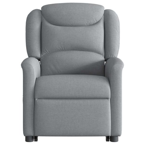 Poltrona Alzapersona Massaggi Elettrica Grigio Chiaro Tessuto - Image 5