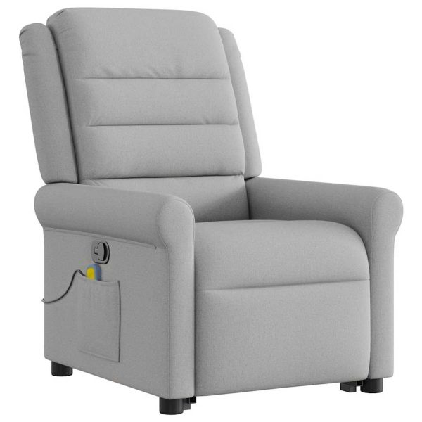 Poltrona Alzapersona Massaggi Reclinabile Grigio Nuvola Tessuto - Image 4