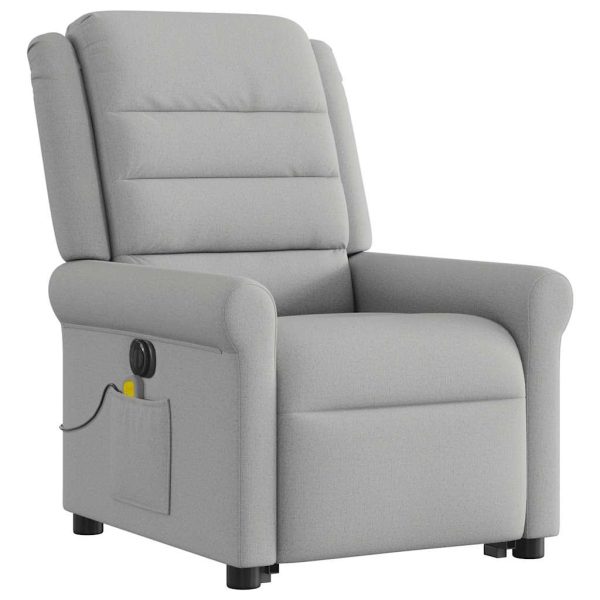 Poltrona Alzapersona Massaggi Elettrica Grigio Nuvola Tessuto - Image 4