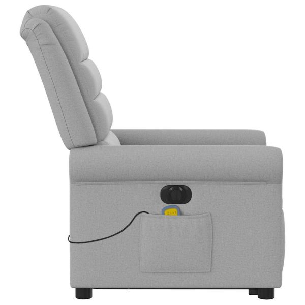Poltrona Alzapersona Massaggi Elettrica Grigio Nuvola Tessuto - Image 6
