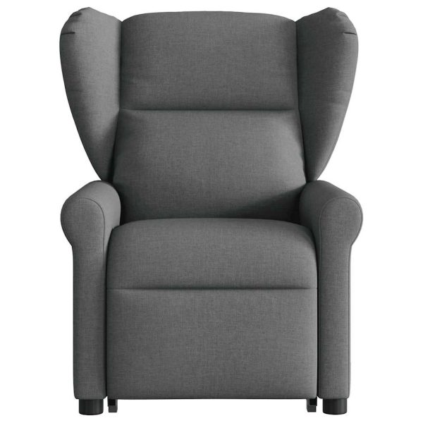 Poltrona Alzapersona Massaggi Elettrica Grigio Scuro Tessuto - Image 4