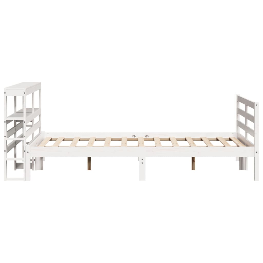Letto Senza Materasso Bianco 140x190 Cm Legno Massello Di Pino - Image 5