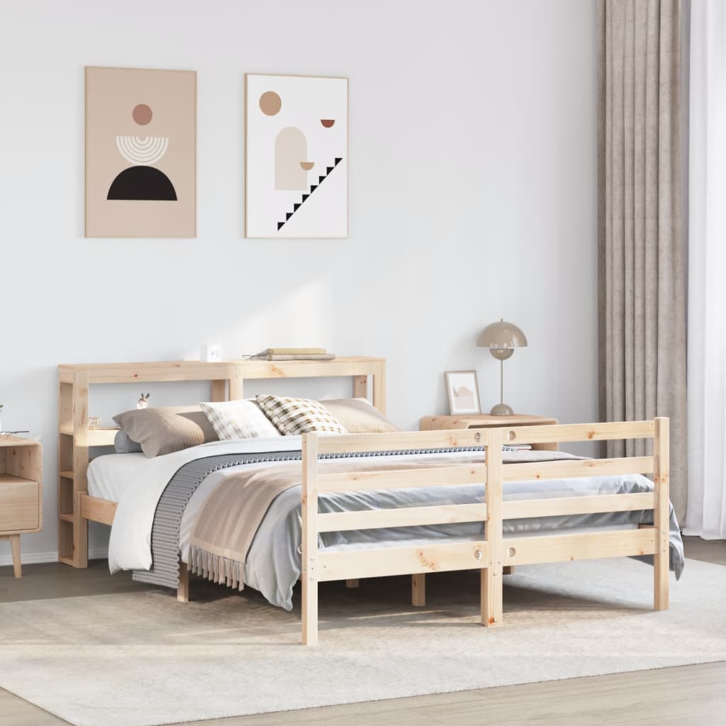 Letto Senza Materasso 150x200 Cm In Legno Massello Di Pino