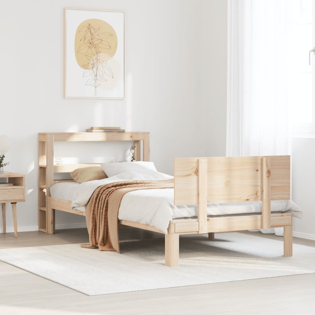 Giroletto Con Testiera 100x200 Cm Legno Massello Di Pino