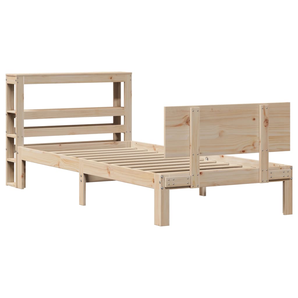 Giroletto Con Testiera 100x200 Cm Legno Massello Di Pino - Image 3