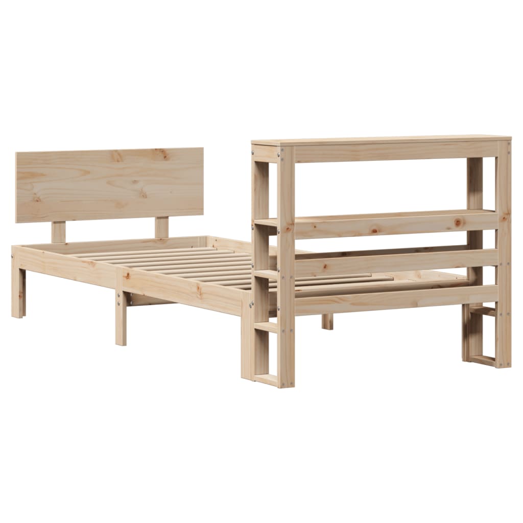 Giroletto Con Testiera 100x200 Cm Legno Massello Di Pino - Image 6