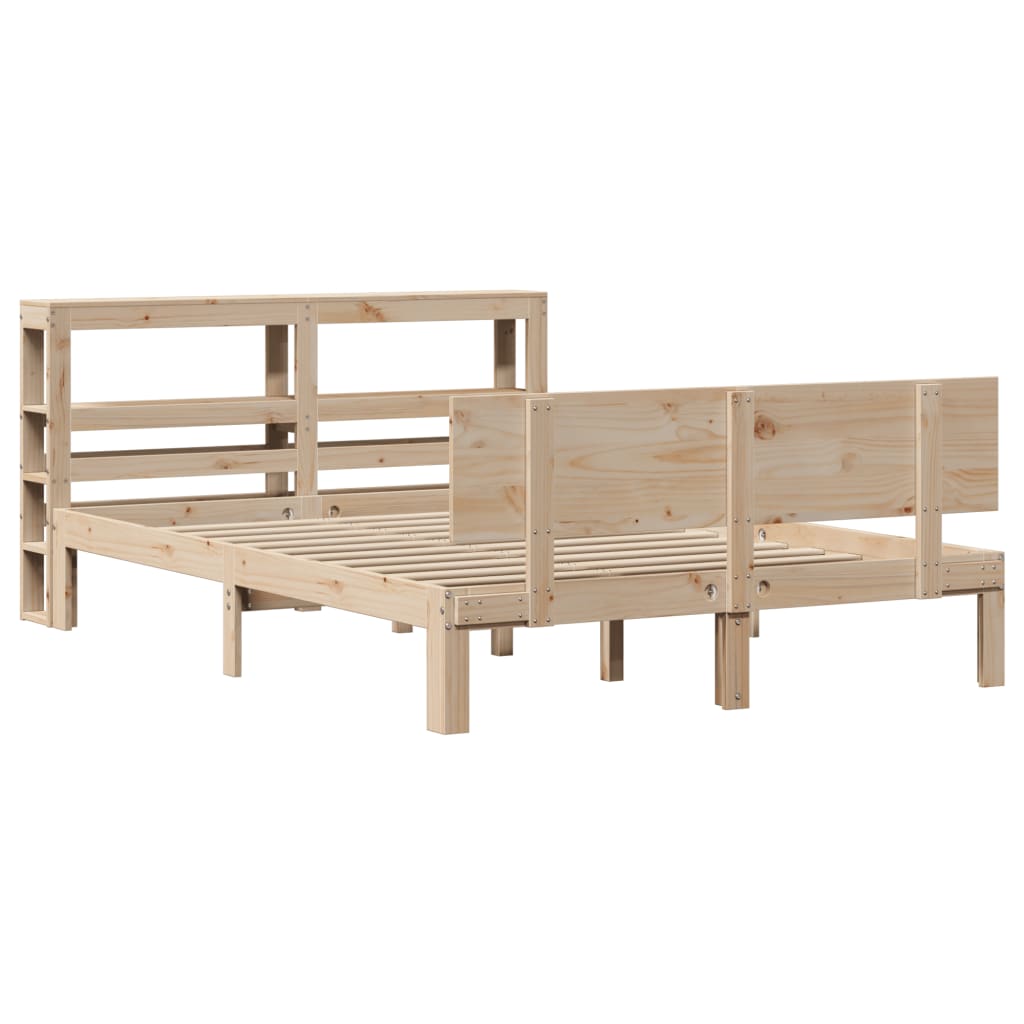 Giroletto Con Testiera 150x200 Cm In Legno Massello Di Pino - Image 3