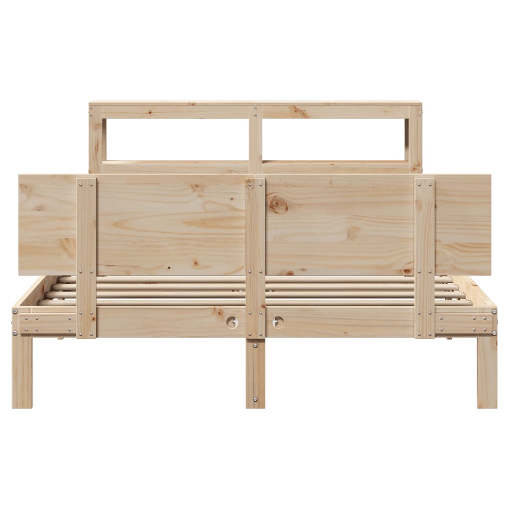 Giroletto Con Testiera 150x200 Cm In Legno Massello Di Pino - Image 4