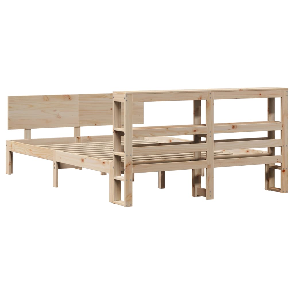 Giroletto Con Testiera 150x200 Cm In Legno Massello Di Pino - Image 6