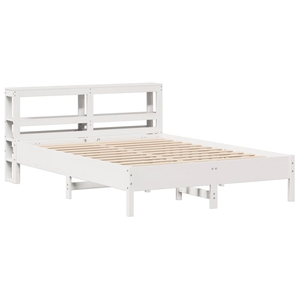 Letto Senza Materasso Bianco 140x200 Cm Legno Massello Di Pino - Image 3