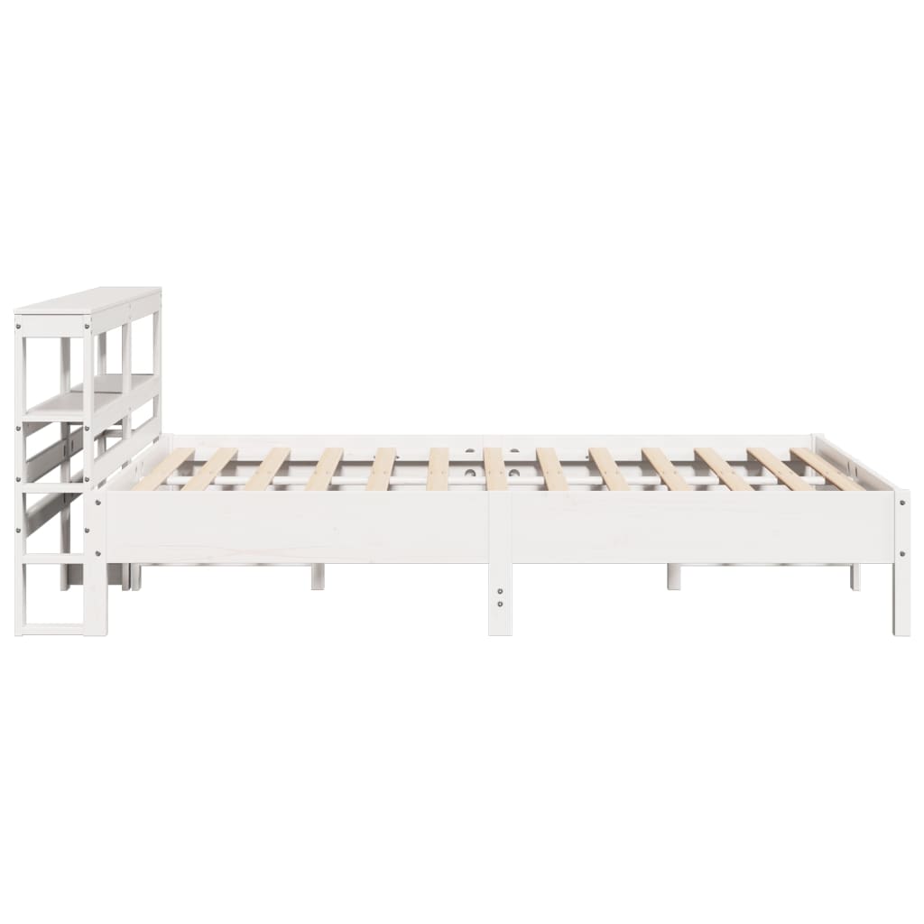 Letto Senza Materasso Bianco 140x200 Cm Legno Massello Di Pino - Image 5