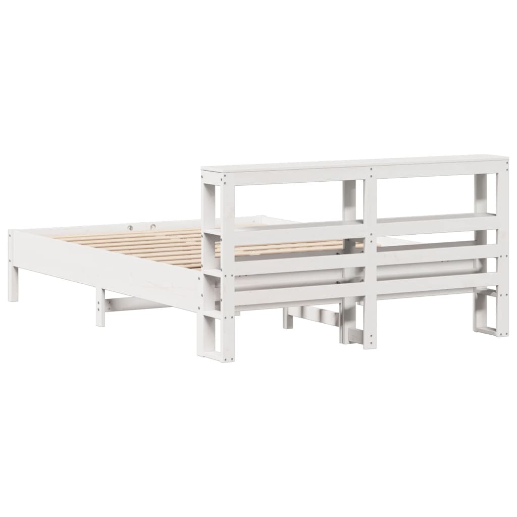 Letto Senza Materasso Bianco 140x200 Cm Legno Massello Di Pino - Image 6