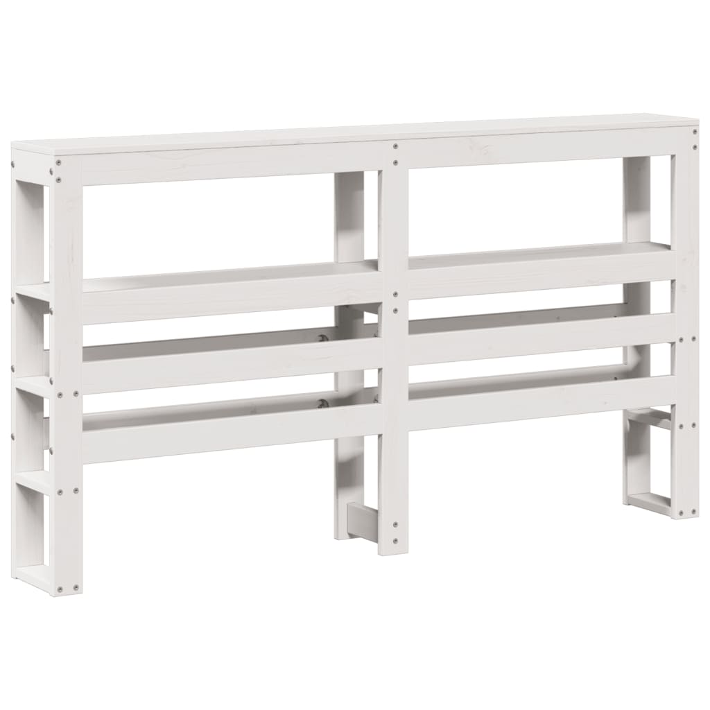 Giroletto Con Testiera Bianco 140x190 Cm In Legno Massello Pino - Image 6