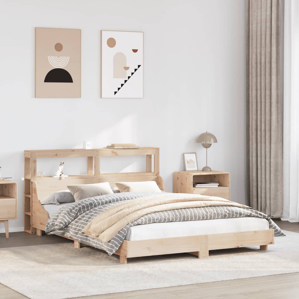 Letto Senza Materasso 150x200 Cm In Legno Massello Di Pino