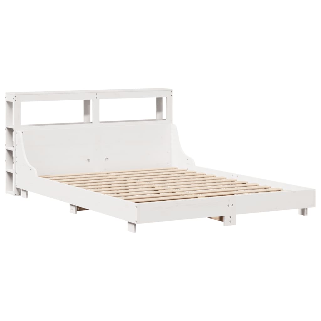 Letto Senza Materasso Bianco 140x200 Cm Legno Massello Di Pino - Image 3