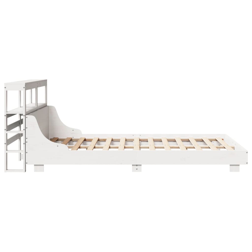 Letto Senza Materasso Bianco 140x200 Cm Legno Massello Di Pino - Image 5