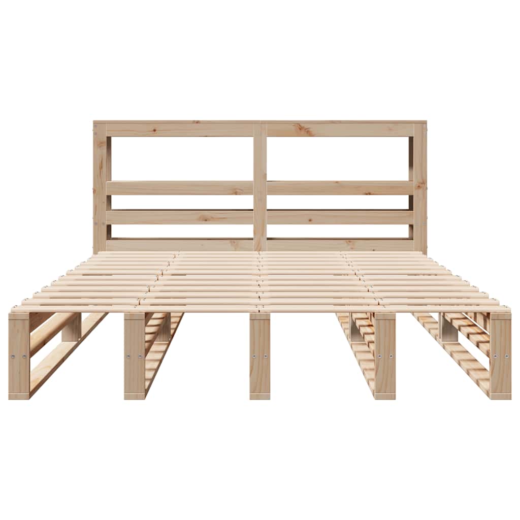 Giroletto Con Testiera 150x200 Cm In Legno Massello Di Pino - Image 4