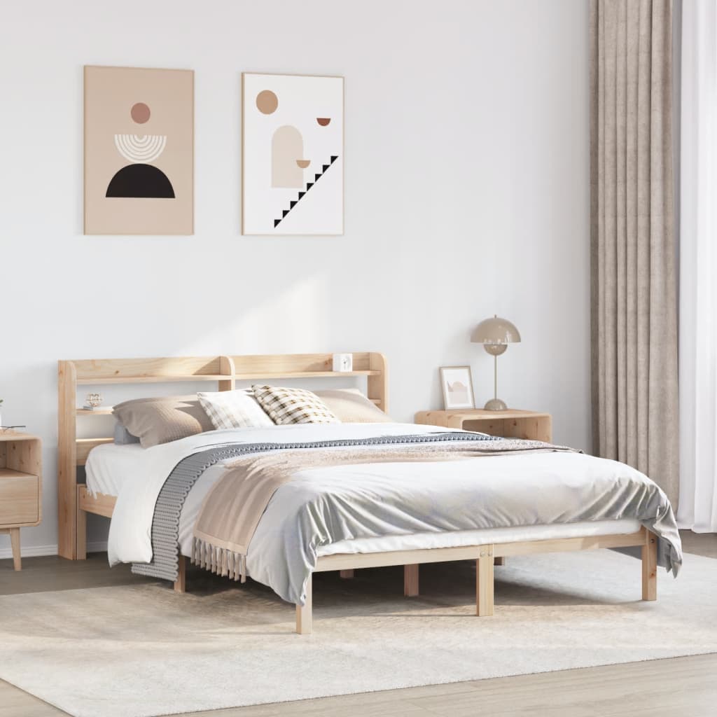 Letto Senza Materasso 140x190 Cm In Legno Massello Di Pino