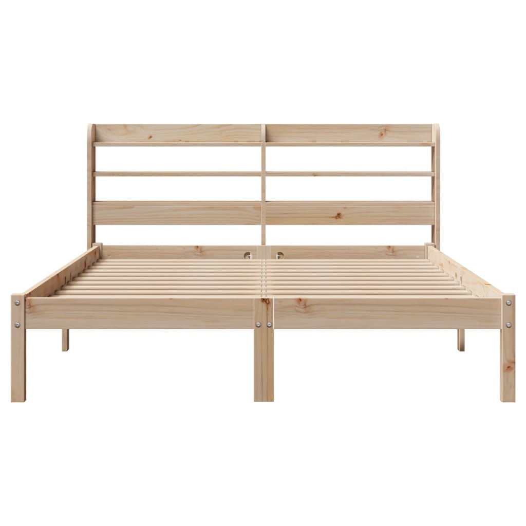 Letto Senza Materasso 140x190 Cm In Legno Massello Di Pino - Image 4