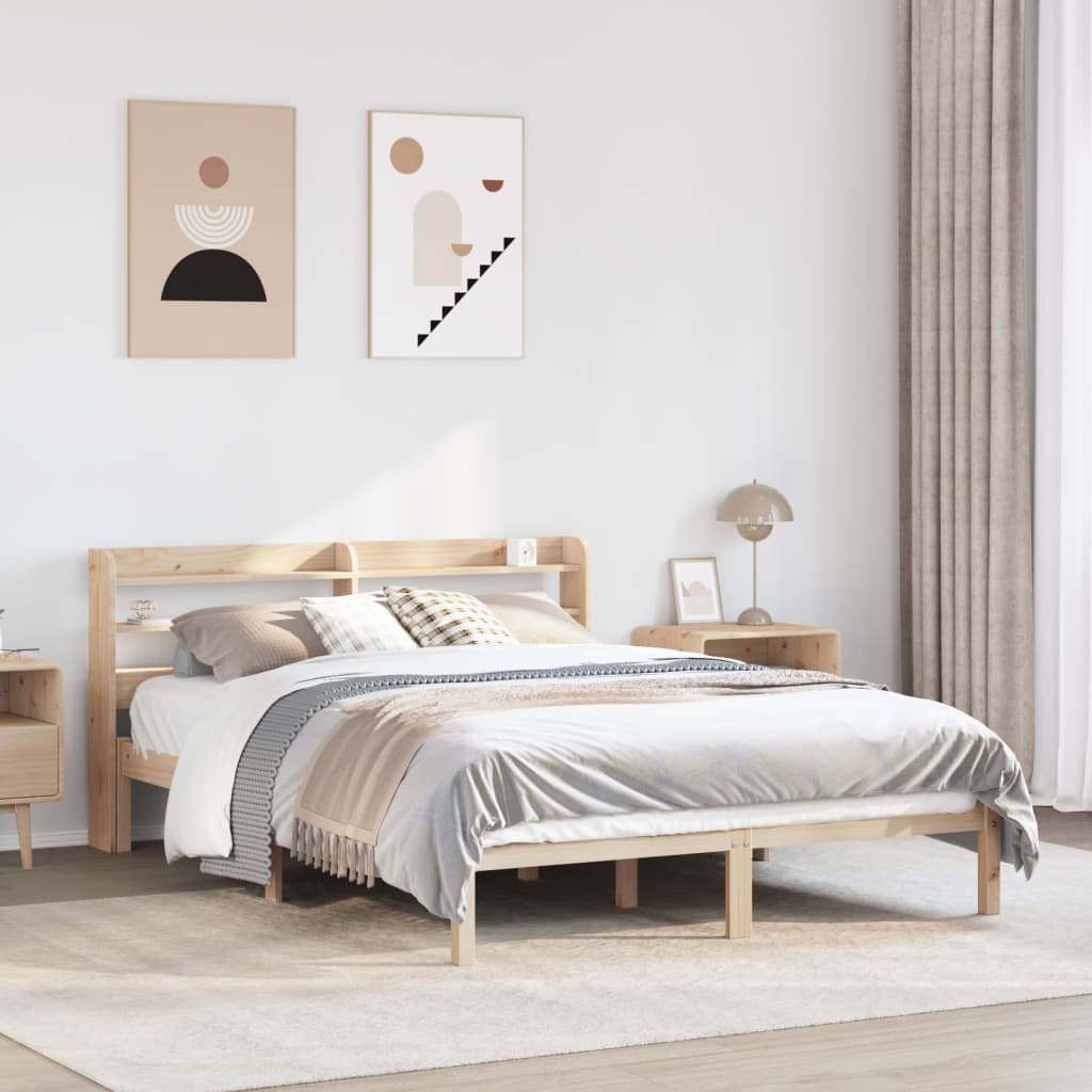 Letto Senza Materasso 150x200 Cm In Legno Massello Di Pino