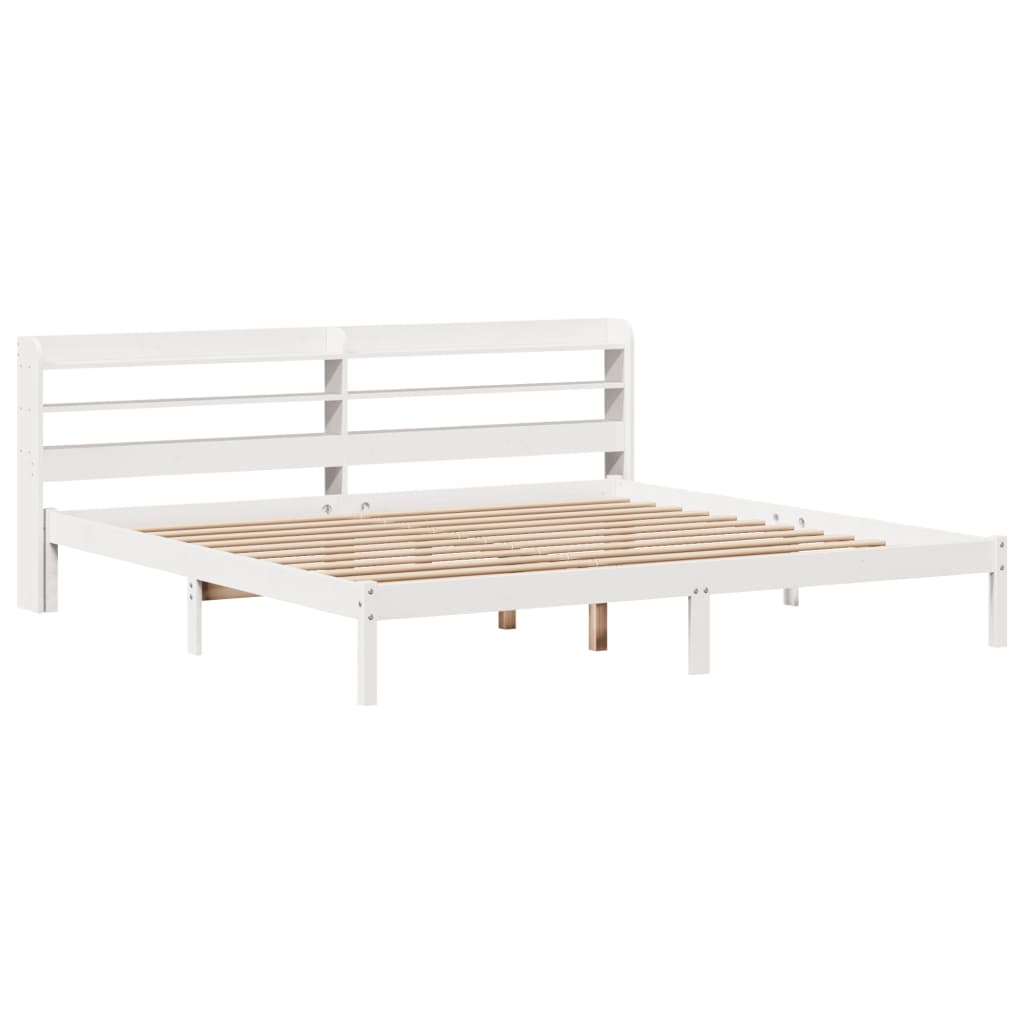 Letto Senza Materasso Bianco 180x200 Cm Legno Massello Di Pino - Image 3