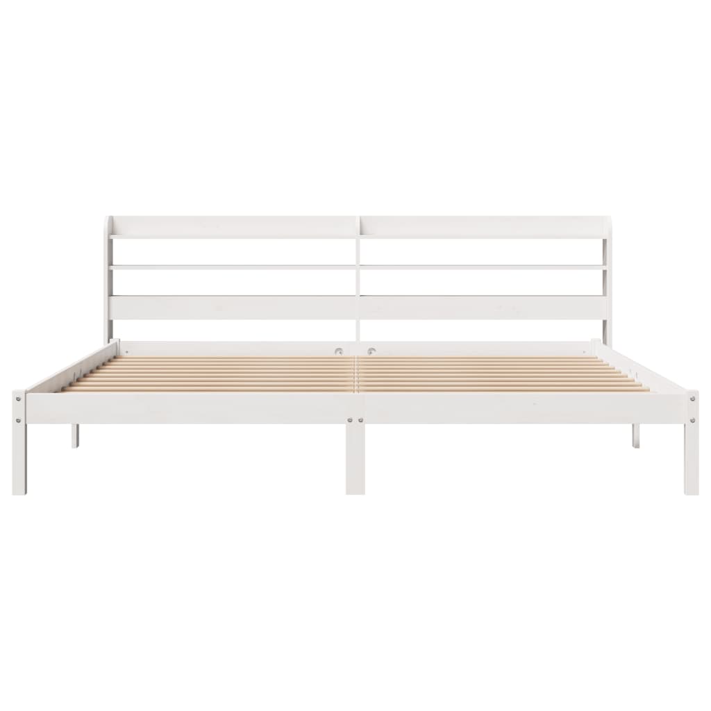 Letto Senza Materasso Bianco 180x200 Cm Legno Massello Di Pino - Image 4
