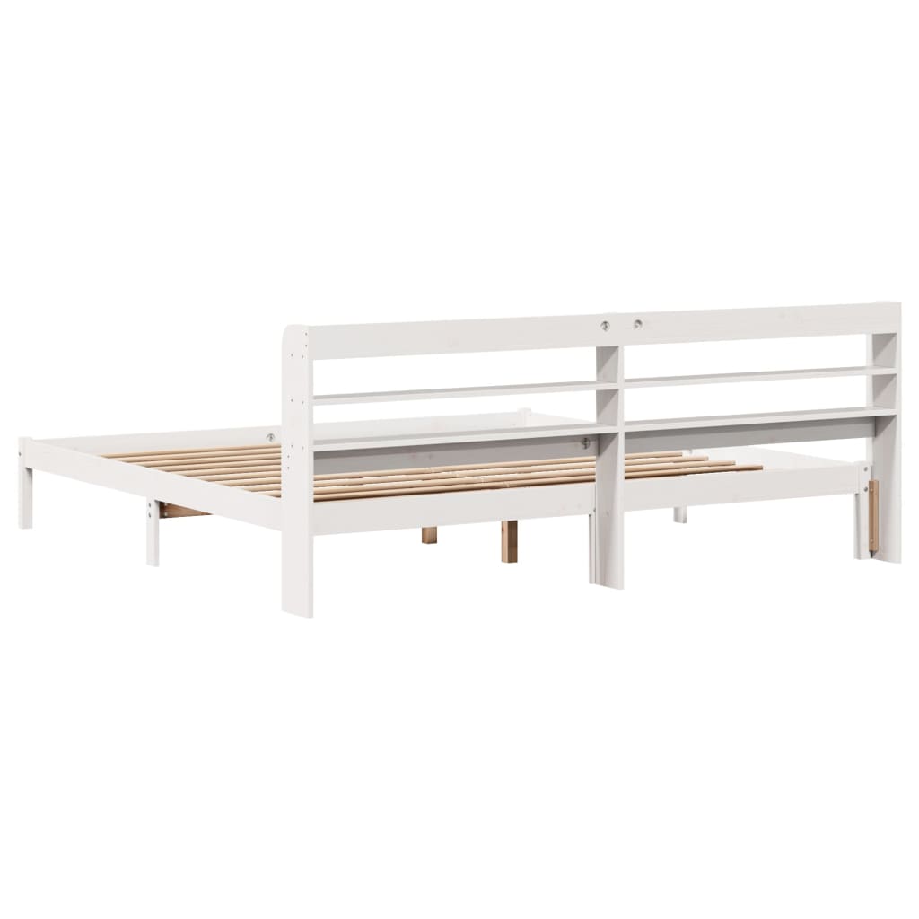 Letto Senza Materasso Bianco 180x200 Cm Legno Massello Di Pino - Image 6